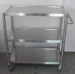 Three Shelf STAINLESS STEEL Working Cart